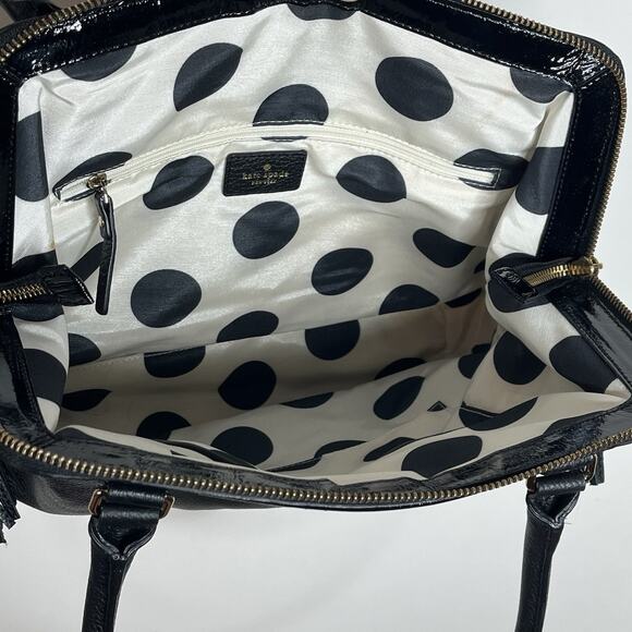 Kate Spade Ashlyn Belltown Satchel Handbag Black Tasseled Pebbled Leather - Picture 8 of 12